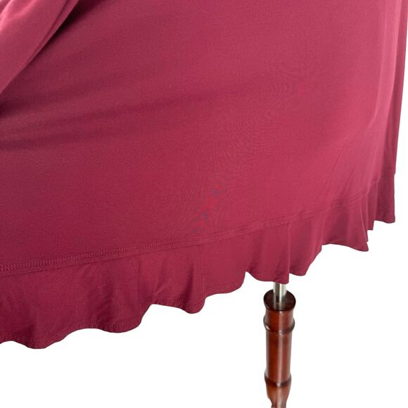 LOGO Lavish Lace Overlay Scoop Neck Top Tunic 2X Maroon A345571 Lori Goldstein - Picture 11 of 15